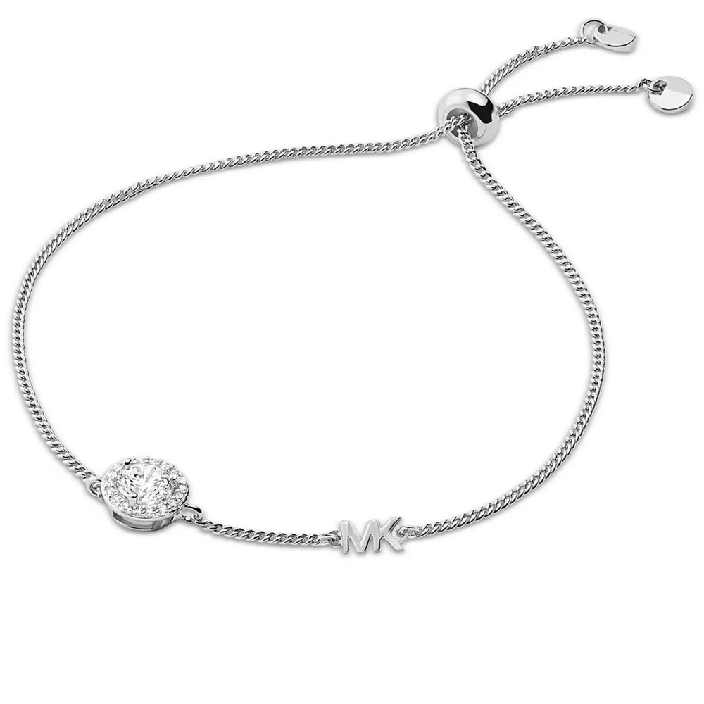 Michael Kors Sterling Silver Cubic Zirconia Slider Bracelet NWT